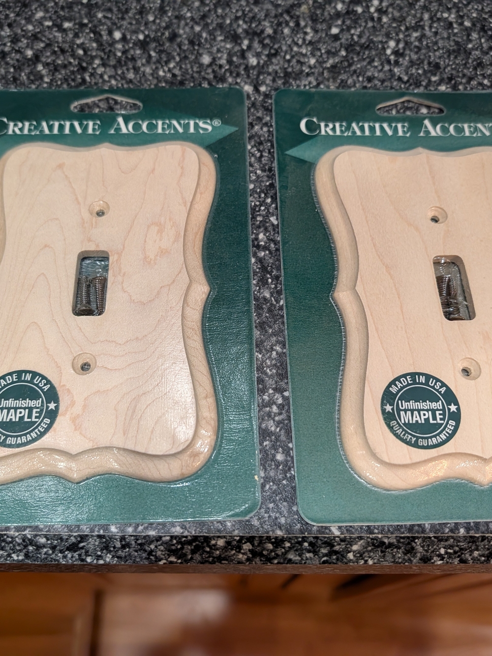 Unfinished Maple Decorative Switch Plate - Natural Maple